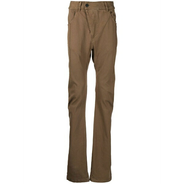 ボリス ビジャン サベリ メンズ カジュアルパンツ ボトムス Straight-leg off-centre trousers Brown|asty