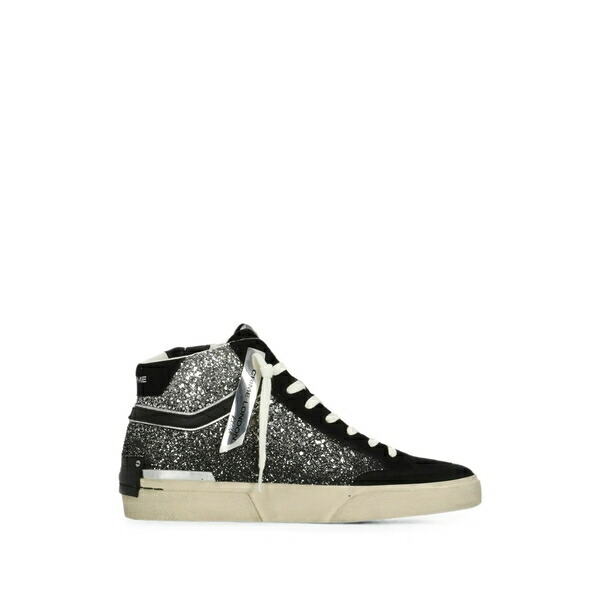 クライムロンドン レディース スニーカー シューズ Sk8 recut high-top glitter sneakers Black｜asty