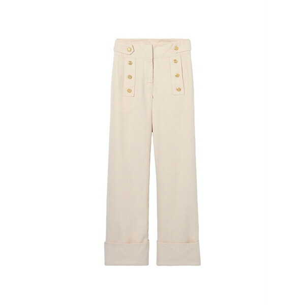 クローディピエルロ レディース デニムパンツ ボトムス Light denim wide-leg jeans Neutrals｜asty
