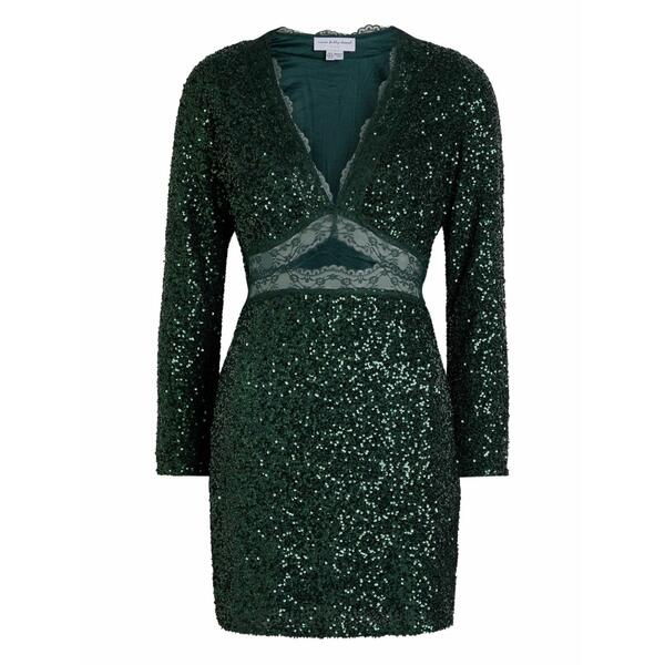 ネバーフリードレスド レディース ワンピース トップス Mimi sequin-embellished mini dress Green｜asty