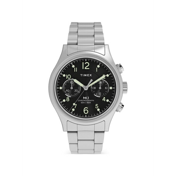 タイメックス メンズ 腕時計 アクセサリー Mk1 chronograph 40mm watch Black|asty