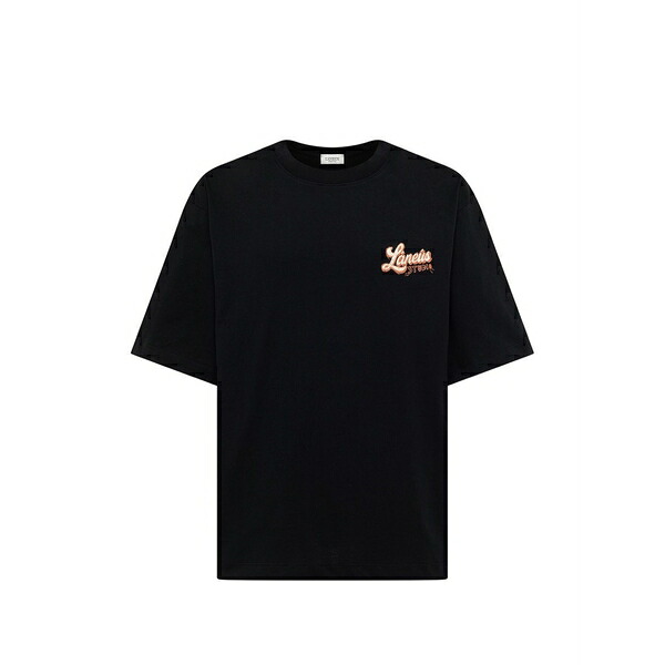 ラネウス メンズ Tシャツ トップス Graphic-print t-shirt Black｜asty