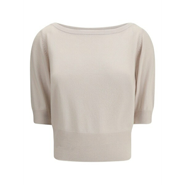 エクストリームカシミア レディース ニット&セーター アウター Puff-sleeve boat-neck knitwear Neutrals｜asty 76,340円