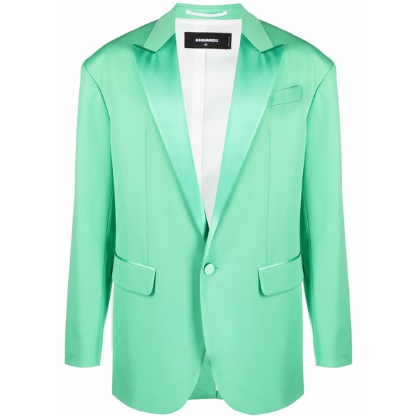 ディースクエアード メンズ ジャケット＆ブルゾン アウター Single-breasted silk blazer Green｜asty