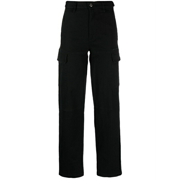 デイリー・ペーパー レディース カジュアルパンツ ボトムス Ezea straight-leg cargo trousers Black|asty