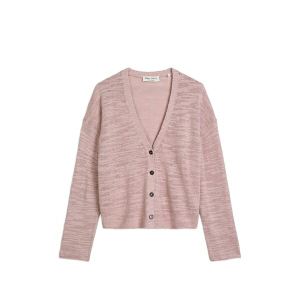 マルコポーロ レディース カーディガン アウター Fine-knit v-neck cardigan Pink｜asty
