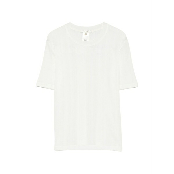 ザロウ レディース Tシャツ トップス Etina ribbed short-sleeve t-shirt Neutrals|asty