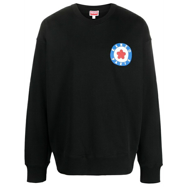 ケンゾー メンズ パーカー・スウェットシャツ アウター Logo-print cotton sweatshirt Black｜asty