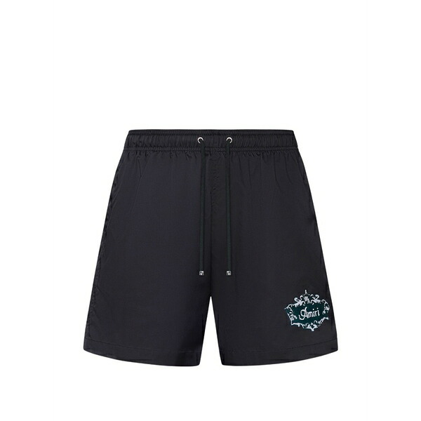 アミリ メンズ カジュアルパンツ ボトムス Chateau crest-detail swim shorts Black|asty