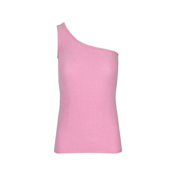 ラ ローズ レディース カットソー トップス One-shoulder knitted top Pink｜asty