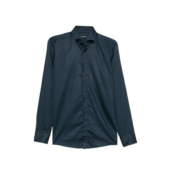 カルロ ピニャテッリ メンズ シャツ トップス Spread-collar slim-fit shirt Blue｜asty