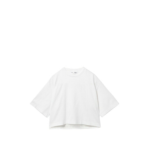トーガ レディース Tシャツ トップス Panelled cropped t-shirt White｜asty