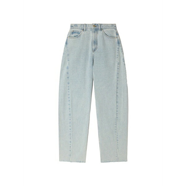 サンドロ レディース デニムパンツ ボトムス Frayed wide-leg jeans Blue｜asty
