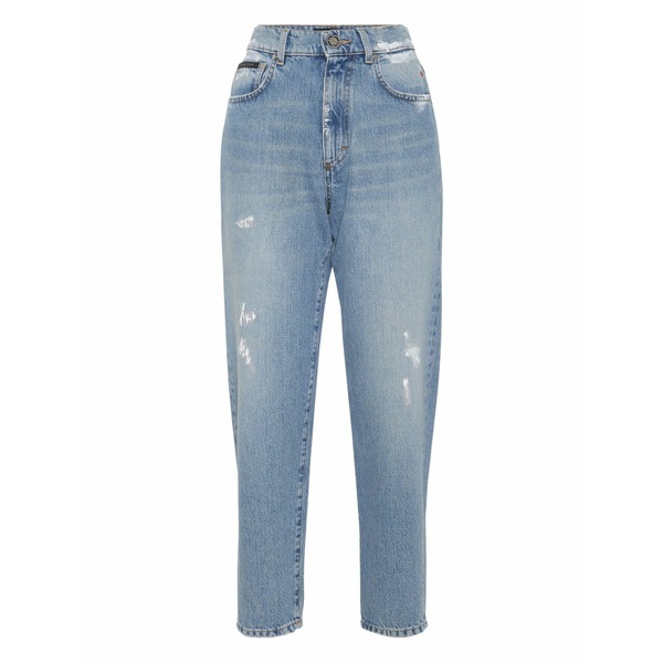 フィリッププレイン レディース デニムパンツ ボトムス Hexagon-logo jeans Blue｜asty