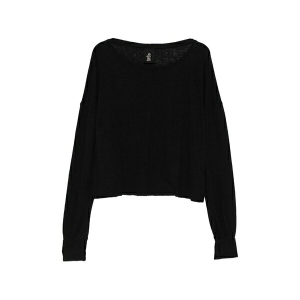 トム・クロム レディース Tシャツ トップス Raw-edge sweater Black|asty