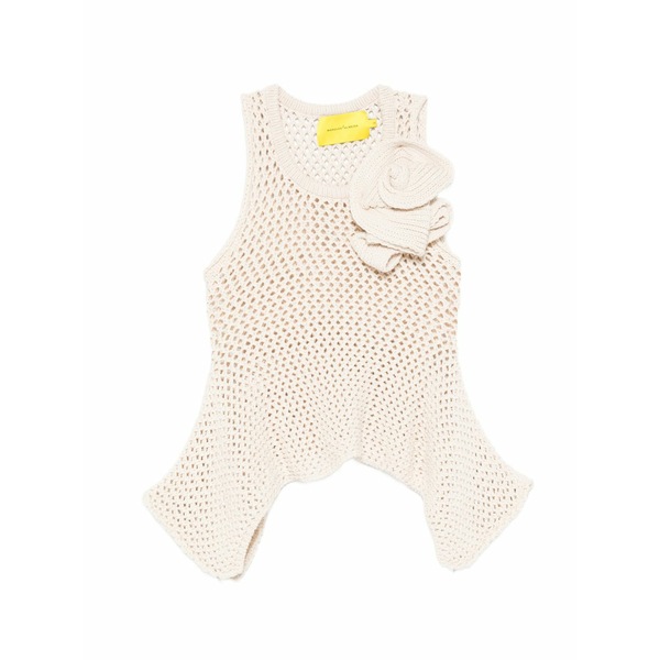 マルケス アルメイダ レディース カットソー トップス Flower asymmetric knit top Neutrals|asty
