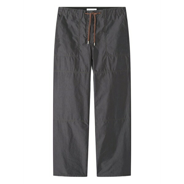 ランバン メンズ カジュアルパンツ ボトムス Drawstring cotton trousers Grey｜asty