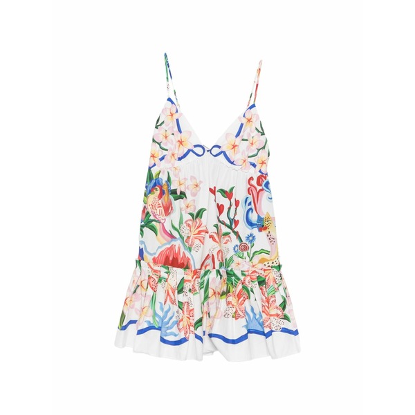 ファーム リオ レディース ワンピース トップス Floral-print ruffled mini dress White|asty