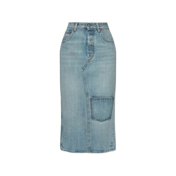 マルタンマルジェラ レディース スカート ボトムス Patch-pocket denim skirt Blue｜asty