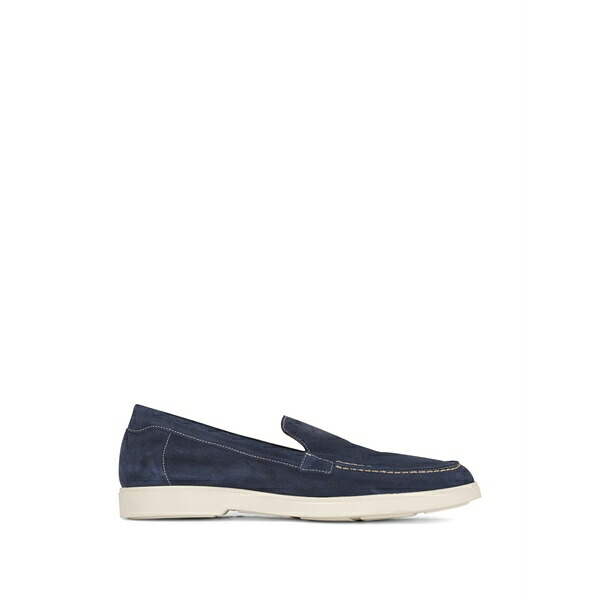 ロンホワイト メンズ スリッポン・ローファー シューズ Joel jeans contrast-topstitching loafers Blue|asty