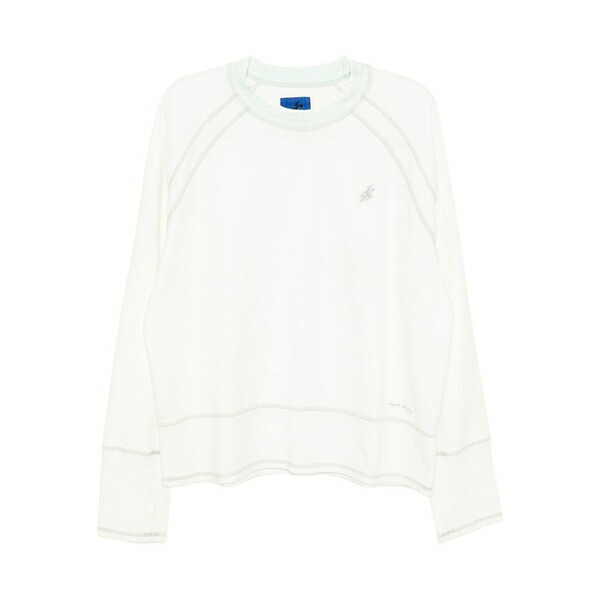 アシックス メンズ Tシャツ トップス Slogan-embroidered t-shirt White｜asty