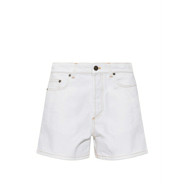 ヴェルサーチ レディース デニムパンツ ボトムス Medusa logo-patch shorts White|asty