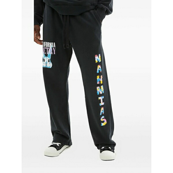 ナミアス メンズ カジュアルパンツ ボトムス Graphic-print logo sweatpants Black｜asty