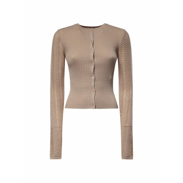 アクネ ストゥディオズ レディース カーディガン アウター Pointelle-knit chevron-sleeve cardigan Neutrals|asty