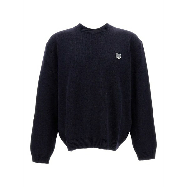 メゾン キツネ メンズ ニット&セーター アウター crew-neck sweater Blue|asty