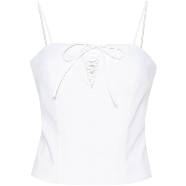 フェデリカ・トシ レディース カットソー トップス Lace-up corset top White｜asty