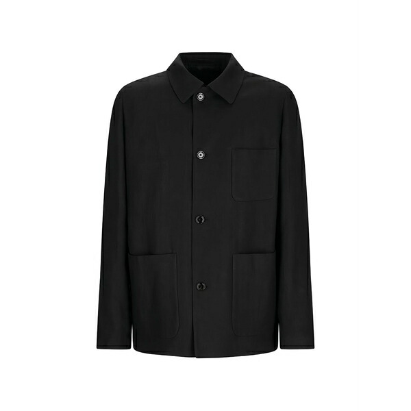 ラルディーニ メンズ ジャケット＆ブルゾン アウター Patch-pocket shirt jacket Black｜asty