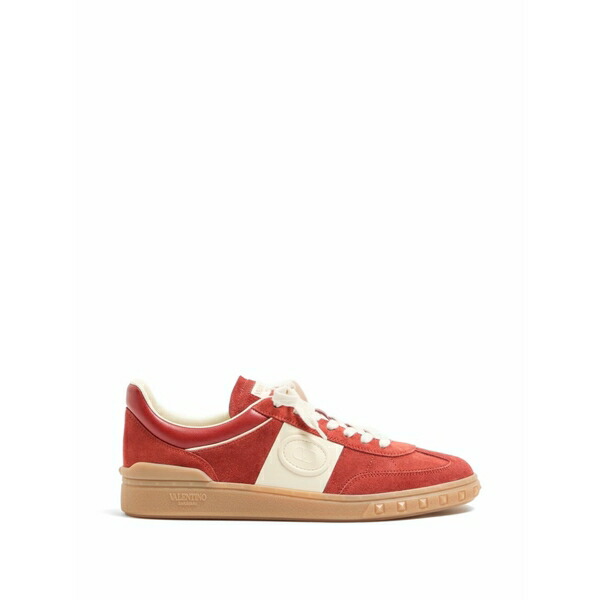 ヴァレンティノ ガラヴァーニ メンズ スニーカー シューズ Upvillage low top trainers in split leather and calfskin nappa leather Red|asty