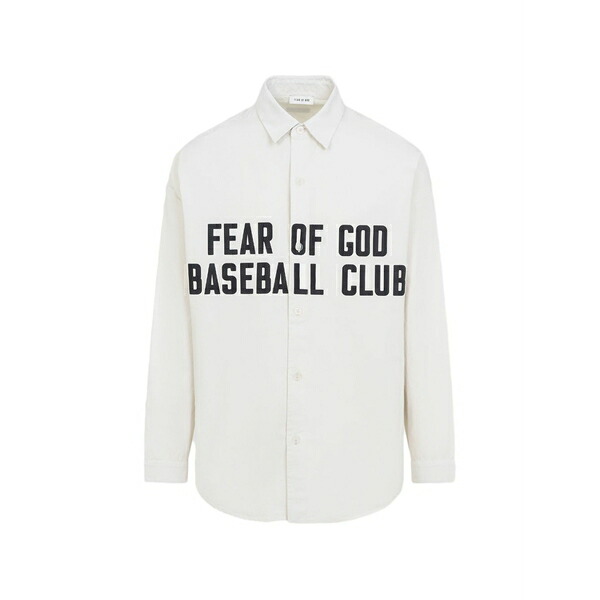 フィアオブゴッド メンズ シャツ トップス Logo-print shirt Neutrals｜asty