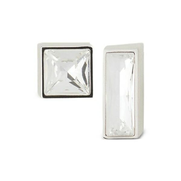 ランバン レディース ピアス&イヤリング アクセサリー Rectangle stud earrings Silver|asty