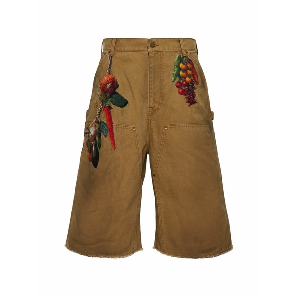 ダブレット メンズ カジュアルパンツ ボトムス Embroidery frayed shorts Neutrals｜asty