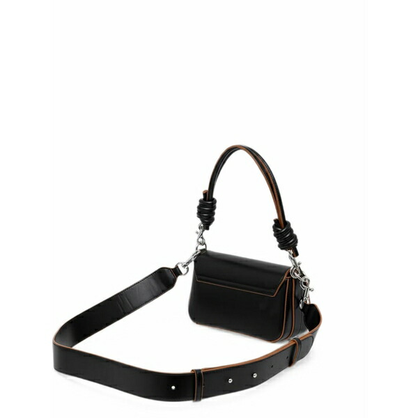 ベネトン レディース ショルダーバッグ バッグ Mini be knotted-handle shoulder bag Black|asty