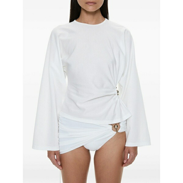 クリストファーエスバー レディース Tシャツ トップス Orbit ruched top White｜asty