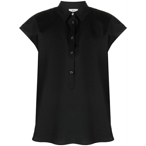 ウール リッチ レディース シャツ トップス Cap-sleeves cotton shirt Black|asty