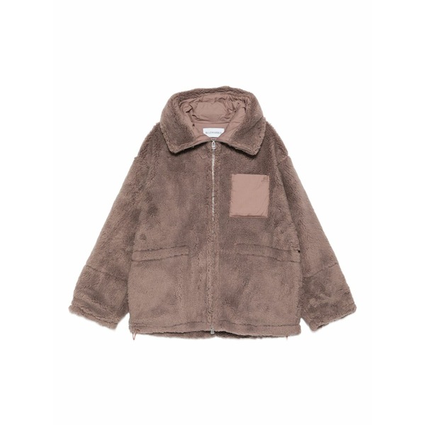 ブルーマーブル メンズ コート アウター Faux-fur zip coat Brown|asty
