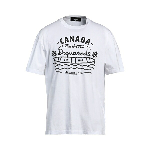 【送料無料】 ディースクエアード メンズ Tシャツ トップス T-shirts White