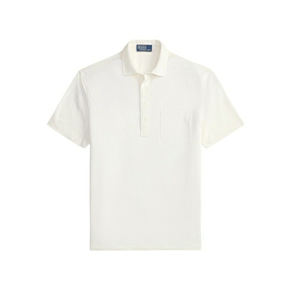 ラルフローレン メンズ スポーツシャツ トップス Pocket linen piqu茫漏 polo shirt White ポロシャツ-トップス-メンズファッション