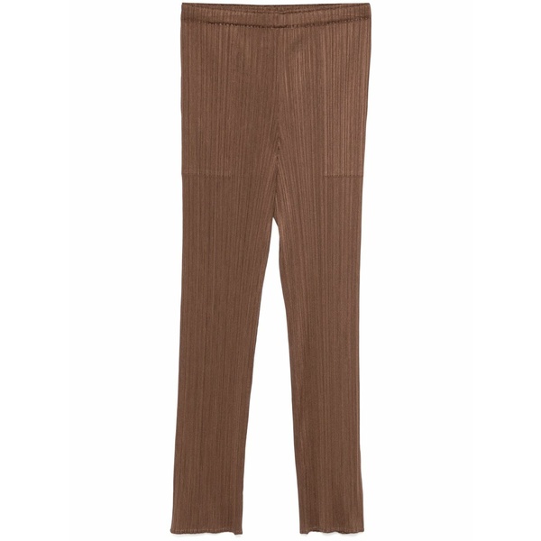 プリーツ プリーズ イッセイ ミヤケ レディース カジュアルパンツ ボトムス New colorful basics 4 trousers Brown｜asty