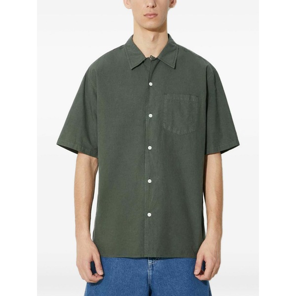 ノースプロジェクト メンズ シャツ トップス Carsten pocket short-sleeves shirt Green