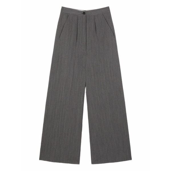 ポーツ 1961 レディース カジュアルパンツ ボトムス Pleated herringbone trousers Grey|asty