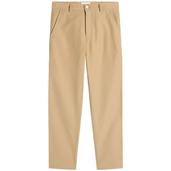 アミ メンズ カジュアルパンツ ボトムス Logo-patch straight-leg worker trousers Neutrals|asty