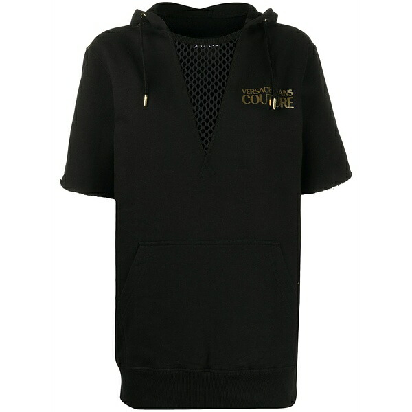 呼びりん探し回る レディース パーカー・スウェットシャツ アウター Mesh panel hoodie Black