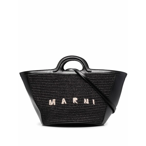 マルニ レディース トートバッグ バッグ Tropicalia logo-embroidered tote bag Black