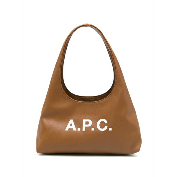 アーペーセー メンズ トートバッグ 御徒面子 Ninon logo-lettering tote bag Brown