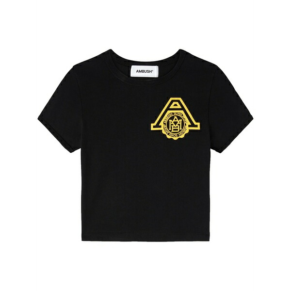 アンブッシュ レディース プルオーバー トップス Scholarship organic cotton t-shirt Black