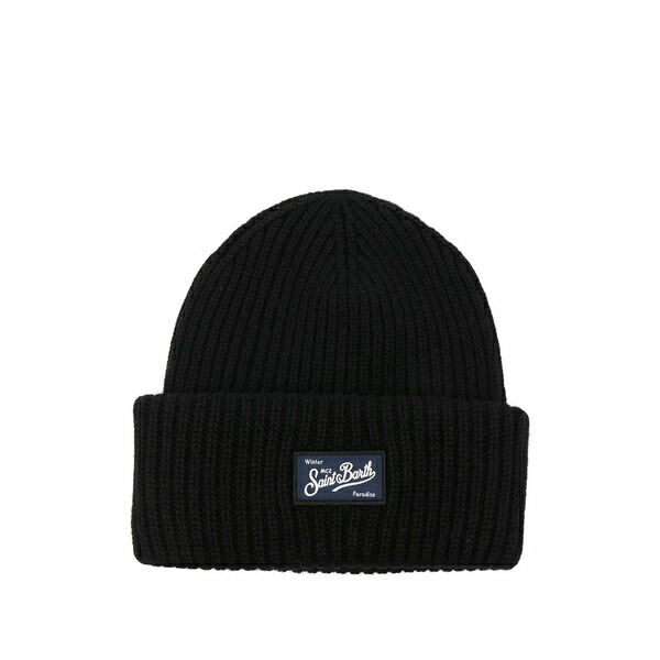 エムシーツーセイントバース メンズ 帽子 アクセサリー Berry ribbed-knit beanie Black｜asty